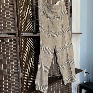 Brown and cream plaid pants